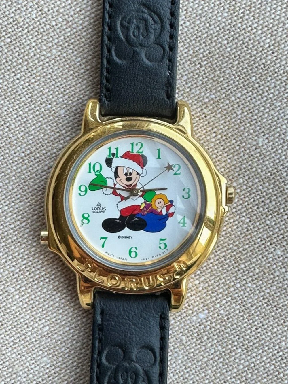 1990's Original Mickey Mouse Lorus Watch by Seiko (Santa Mickey)